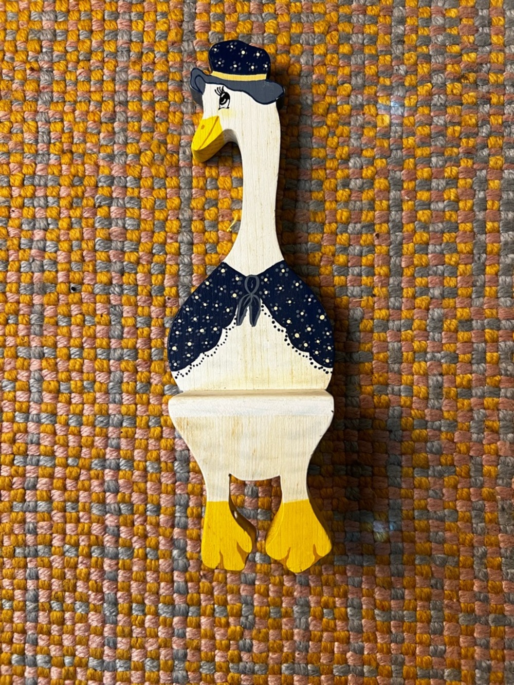 🪿✨ Vintage Wooden Country Sitting Farmhouse Goose Figurine 🪿✨
